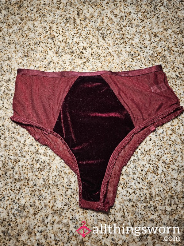 Maroon Velvet Panties