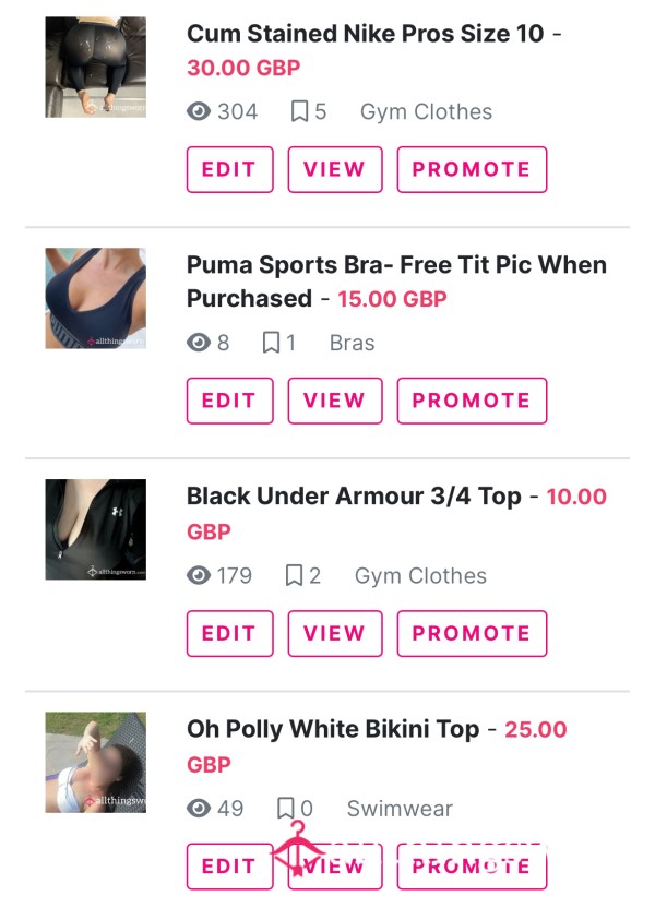 Mega Bundle Including Sports Bra, Bikini, C*m Soaked Leggings And Gym Top