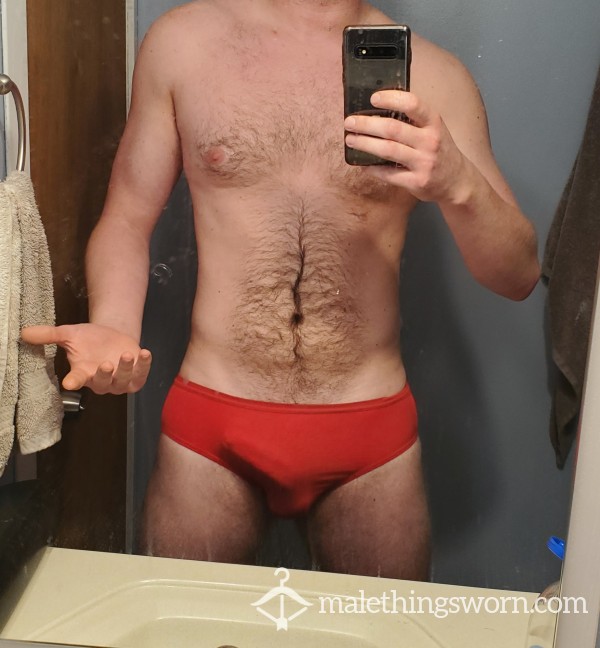 Mens Red Used Sp**do Underwear