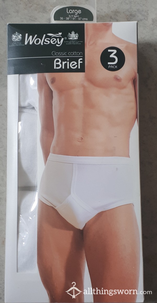 Men's White Briefs Size Large (worn By Me)
