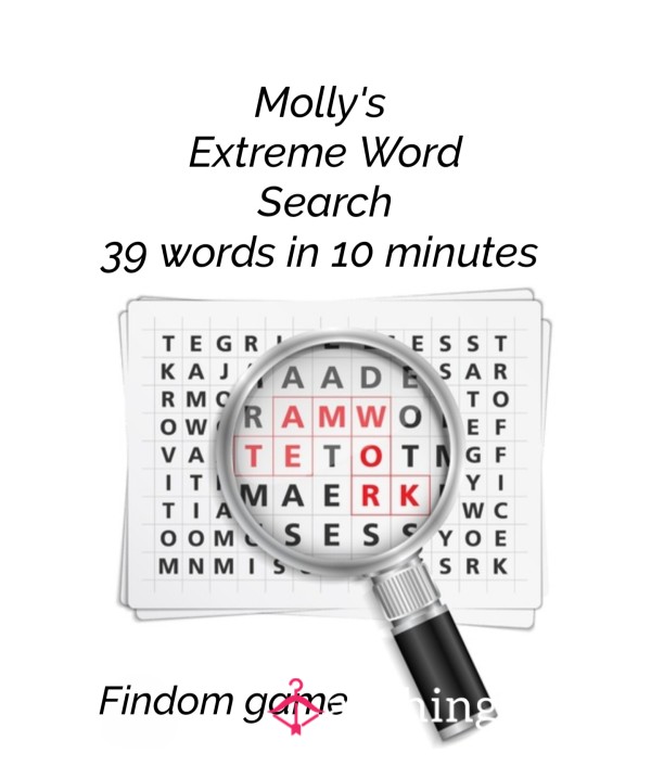 Molly's Extreme Naughty Word Search - Findom Game - 39 Words In 10 Minutes