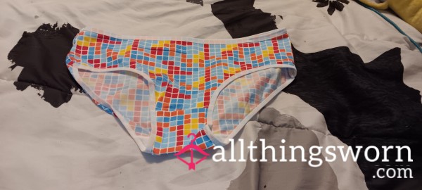 Multi Colored Cotton Full Back Panties- Size XL