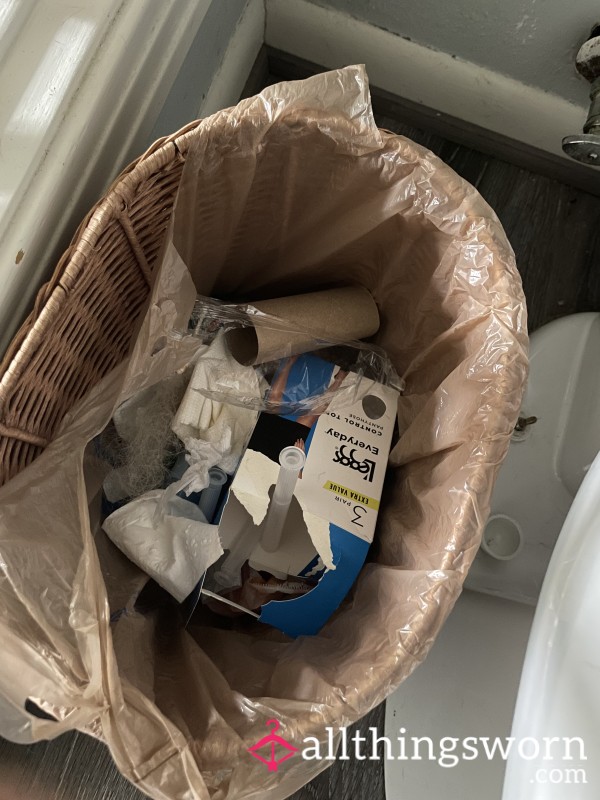 My Bathroom Trash - Includes Used Vaginal Gel Applicators