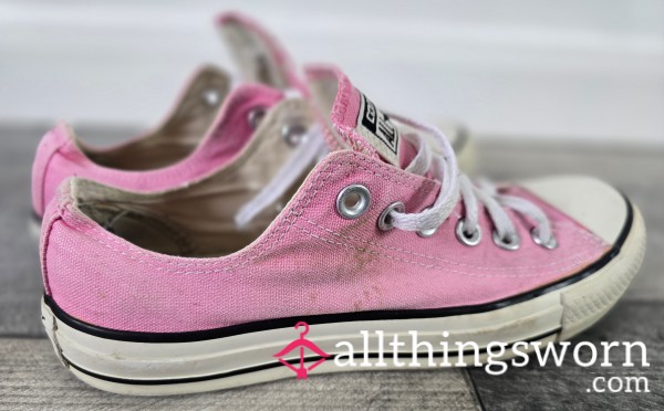 My Extremely Well Worn Pink Converse All Stars Shoes For You Foot Fet**h Lovers...  Very Strong Natural Smell From My Sweaty Feet