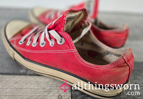 My Extremely Well Worn Red Converse All Stars Shoes For You Foot Fet**h Lovers...