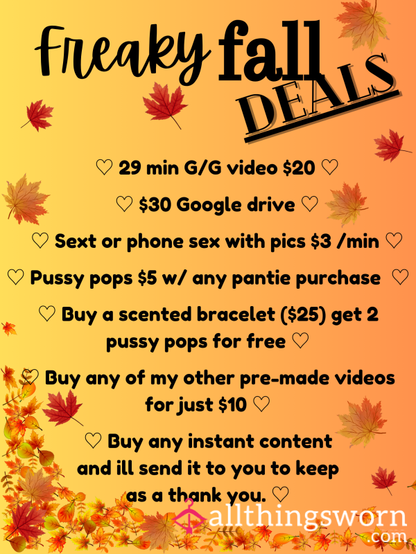 My Freaky Fall Deals