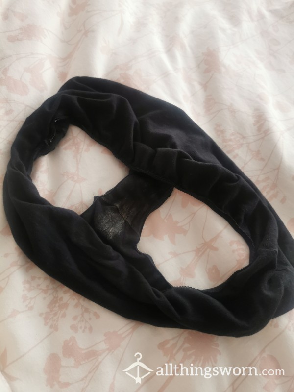 My Girlfriends Worn Black Knickers Size 14