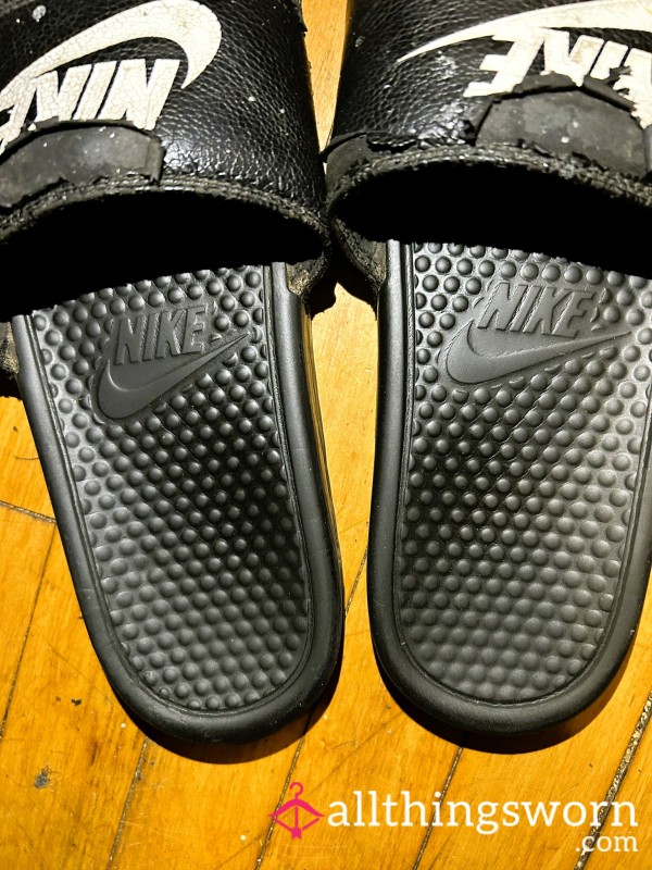 My Size 11 Well Worn Nike Slides