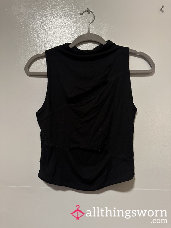 Naked Wardrobe Black Cut Out Crop-top XL