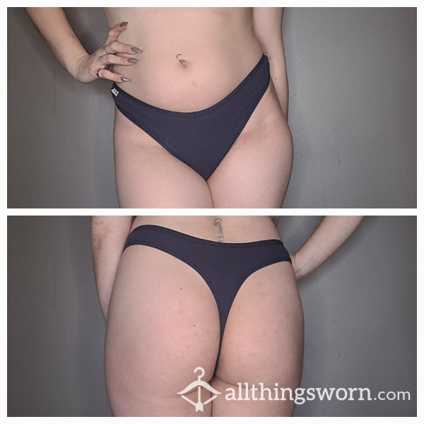 SOLD Navy Blue Highrise Thong Cotton