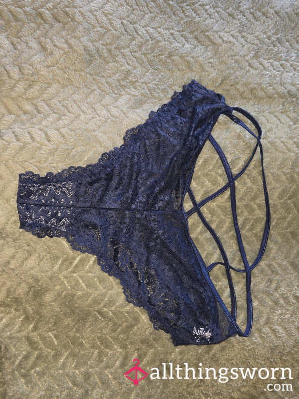 Navy, Intricate Panties With A Lovingly Worn Finish 🖤 Message Me For Any Extras 🖤