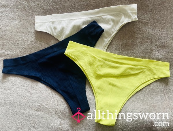 Navy/Cream/Neon Green Brazilian Panties