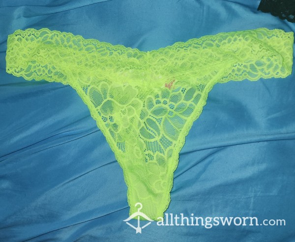 Neon Lace C*m Thong!