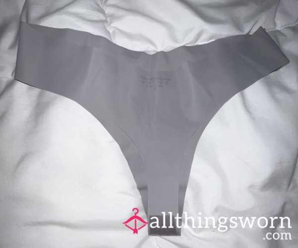 No Show Seamless Thongs Gray Small