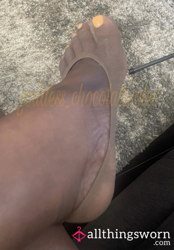 Nude Brown Sheer Half Sock