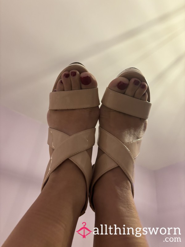 Nude Coloured Wedge Heel Size 5