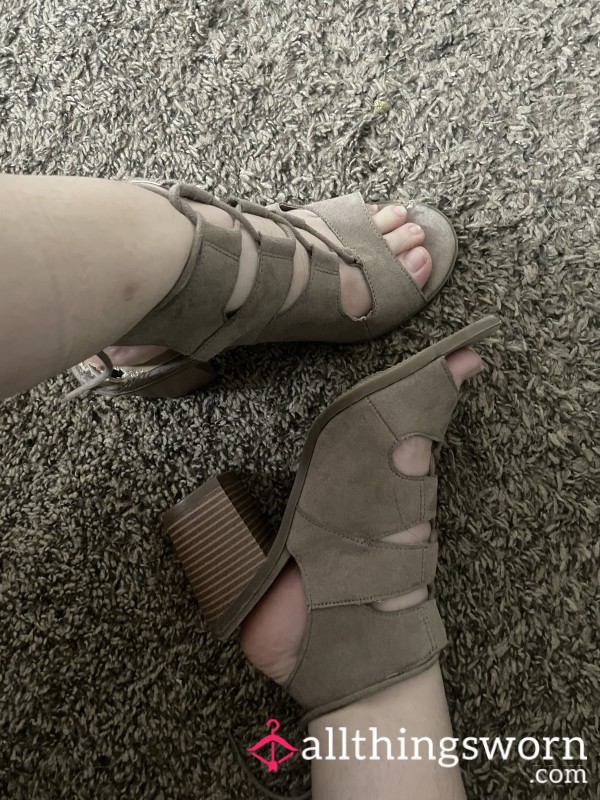 Nude Strappy Heels 8 YEARS OLD