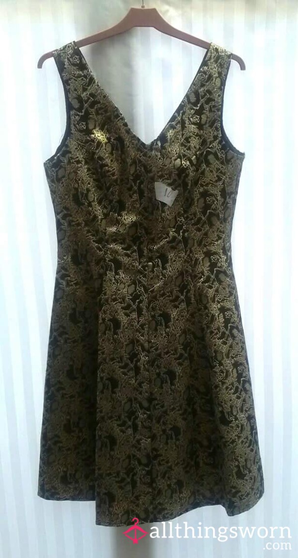 NWT, Black And Gold Dress, Size 10 From George