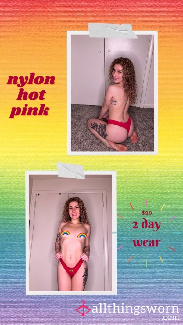 Nylon Hot Pink Thong!💕