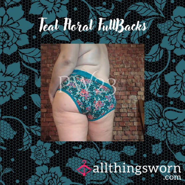 Nylon & Lace Teal Flor*l Fullbacks