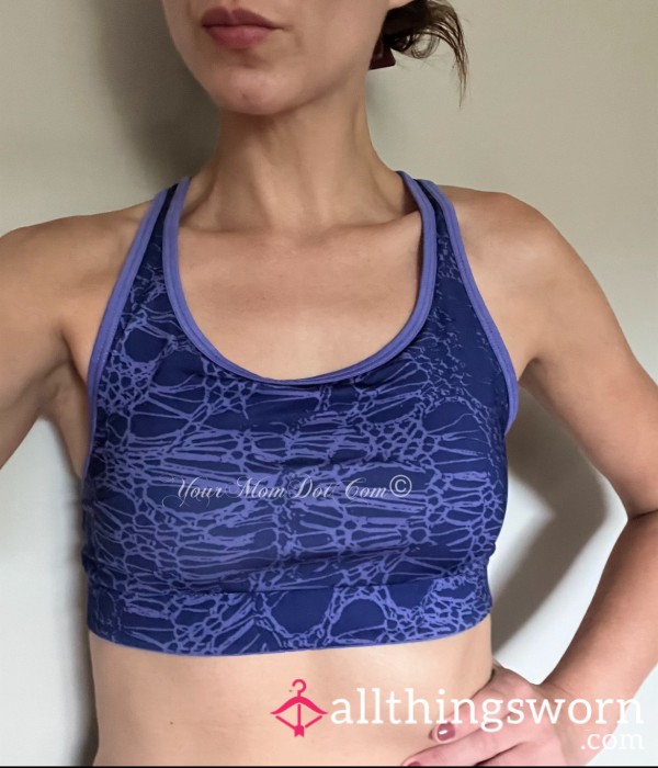 Old Purple Reversible Abstract Print Sports Bra