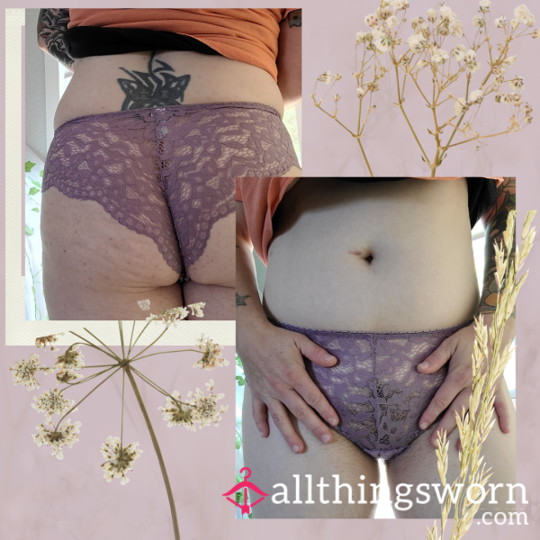 💜 Old Worn Light Purple Full Lace Cheeky Panties