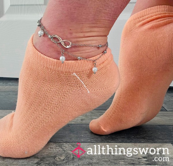 Orange Ankle Socks For Sale ! Dirty, Smelly, Well Worn Sweaty Socks....48 Hour Wear