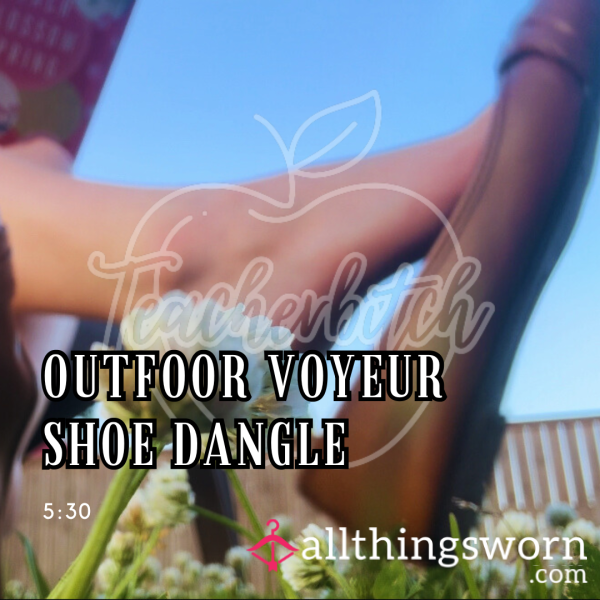 Outdoor Voyeur Brown Leather Flats Shoe Dangle Premade Video | (5:30)