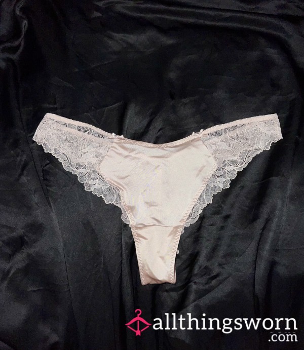Pale Pink Satin And Lace Panties