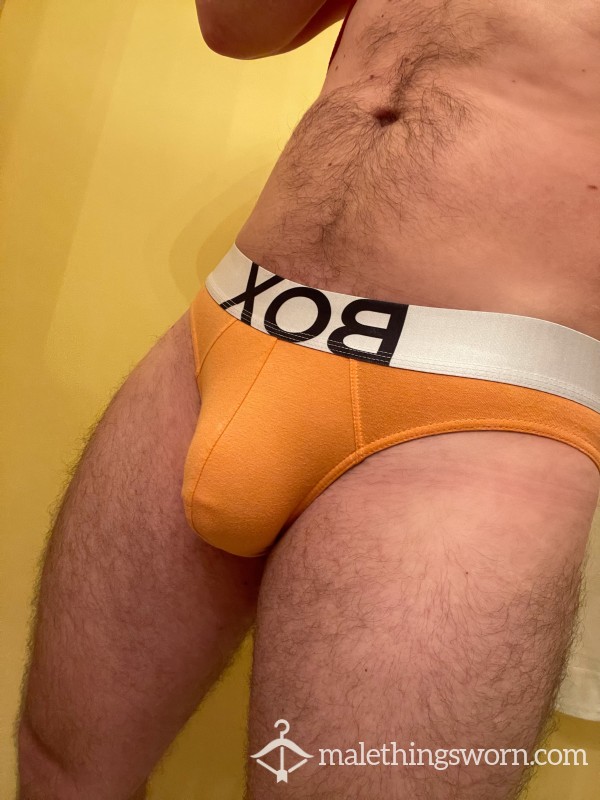 Peach Box Briefs Drenched In Sweat + C*m🍑😍