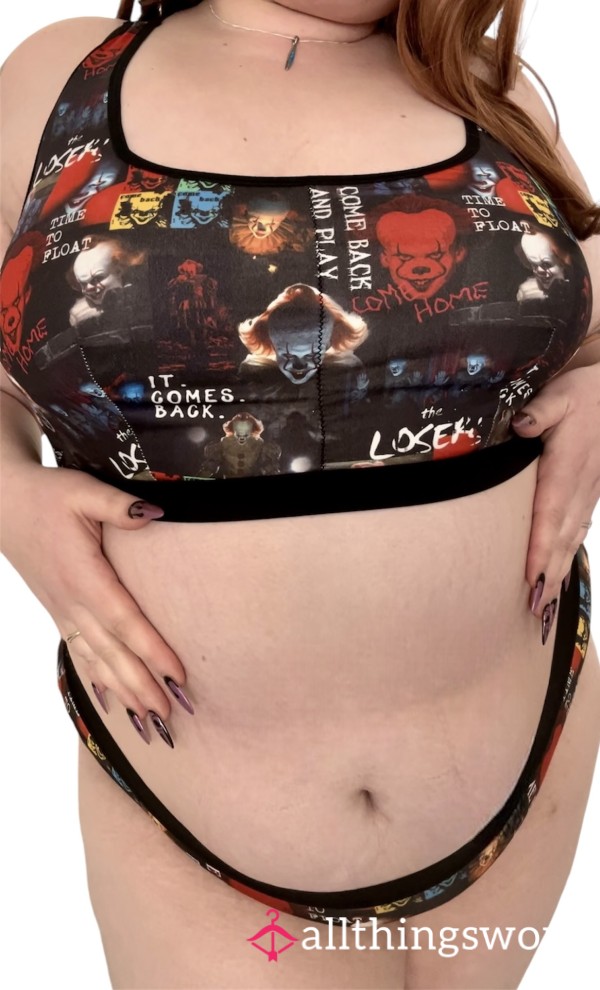 🤡 Pennywise Halloween Plus Size Comfy Lingerie Set Worn By A BBW 🤡