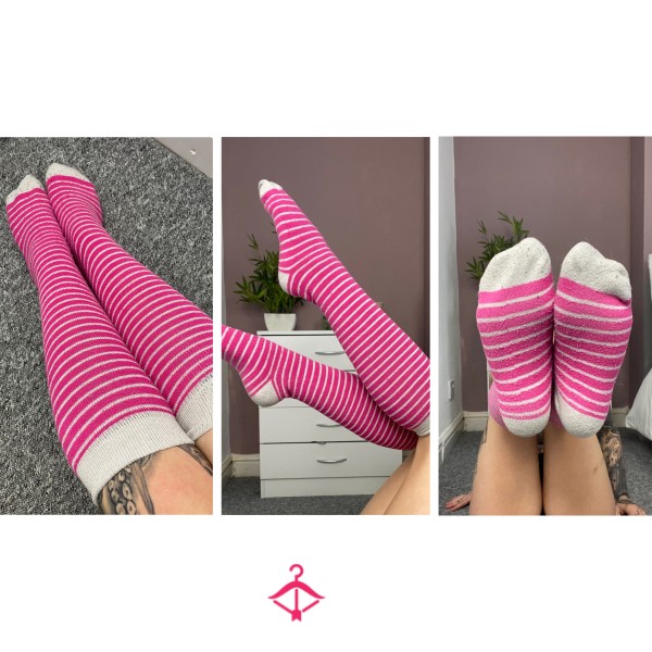 Pink And White Knee High Socks
