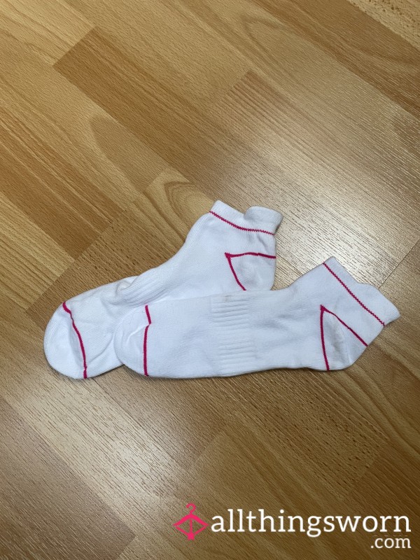 Pink And White Socks