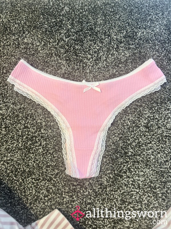 Pink And White Thongs