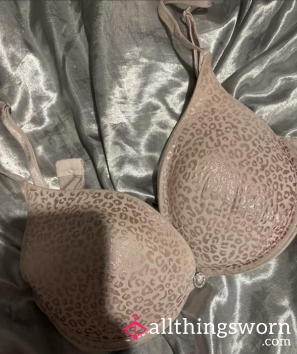 Pink Animal Print Bra 34c