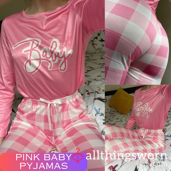 Pink Baby Pyjamas 🌺 Silky Material, Size Small 🌸 14 Night Wear 💦 Free UK Shipping🇬🇧 International Shipping Available 🌎 £50