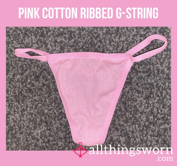 Pink Cotton Ribbed G-string💕