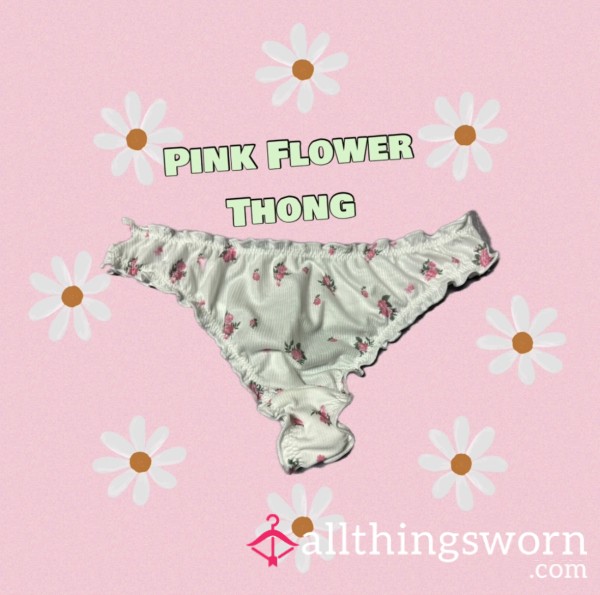 Pink Flower Thong