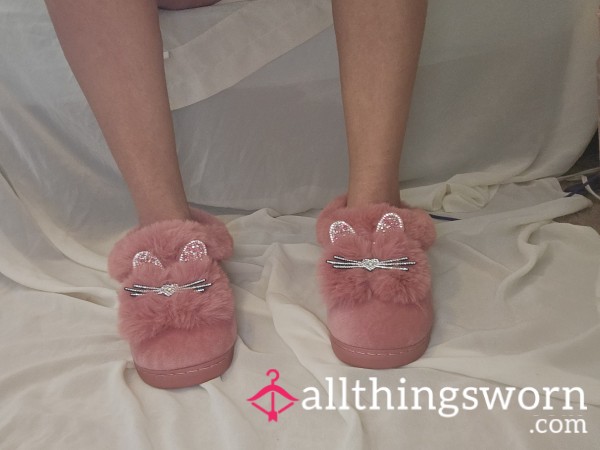 Pink Furry Slippers 😍