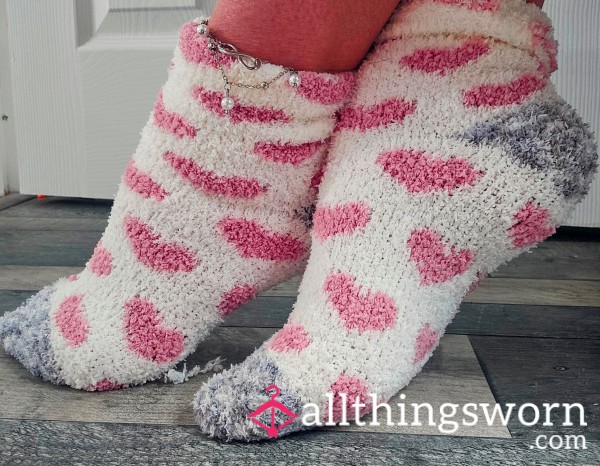 Pink Hearts Socks For Sale - Dirty, Smelly, Well Worn Sweaty Fluffy Socks....48 Hour Wear