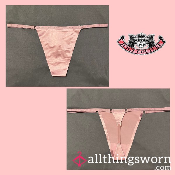 PINK JUICY COUTURE SATIN SILKY THONG MEDIUM - WORN FOR 24 HOURS 💦