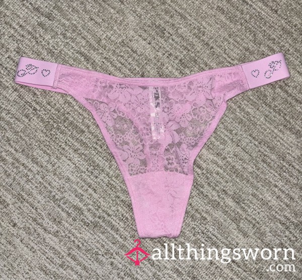 Pink Lace Thong