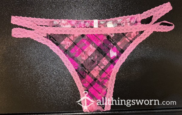 Pink Lacey Thong - Special Requests Available