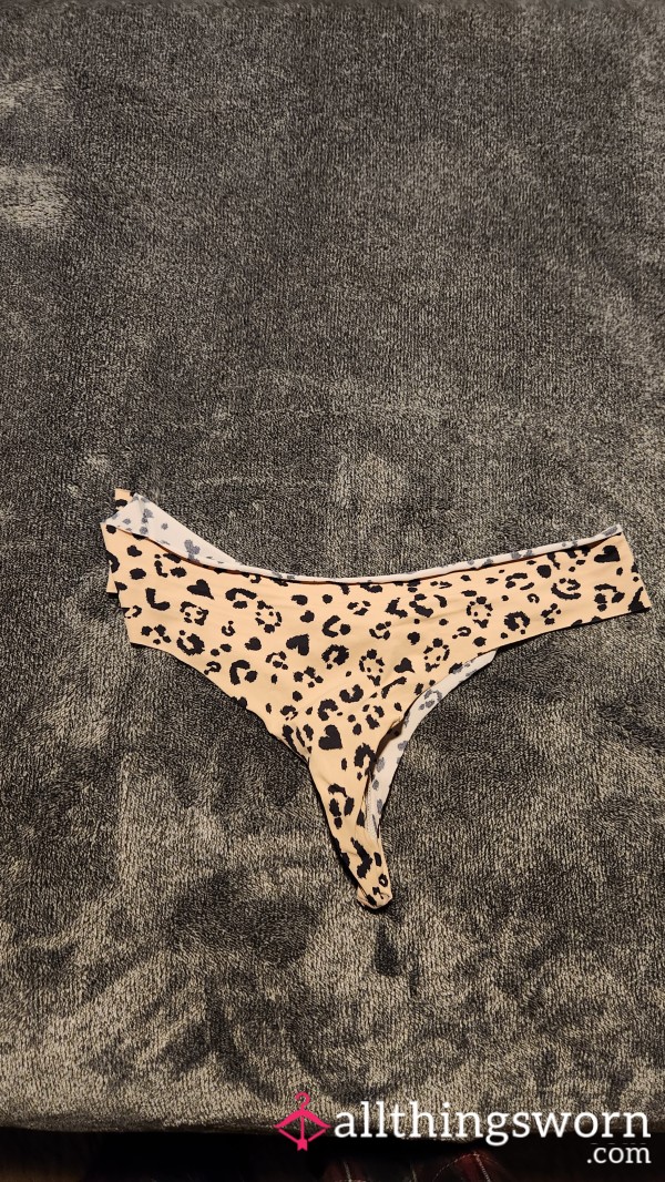 Pink Leopard Print Thong