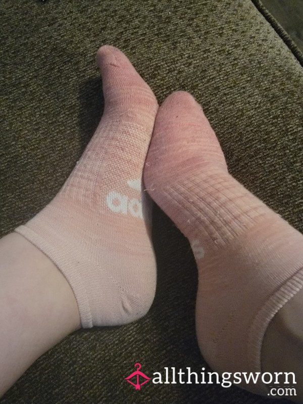 Pink Low-Cut Adidas Socks