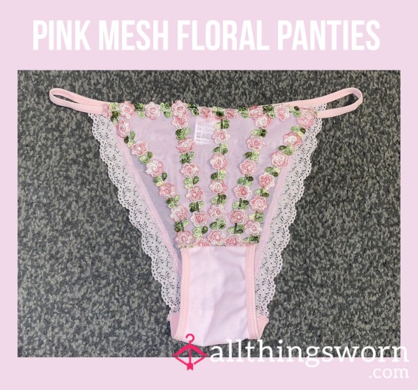 Pink Mesh Flor*l Panties🌸