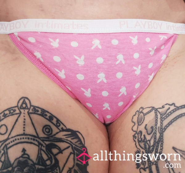 Pink Playboy Thong Size Small