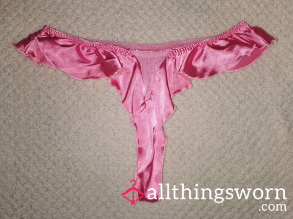 Pink Satin Thong (fits UK 8/10/12)