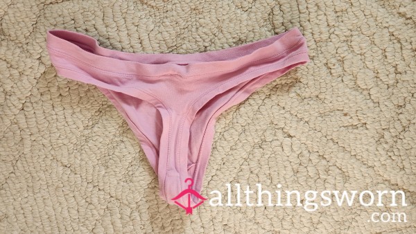 Two Day Pink Stretchy Cotton Thong