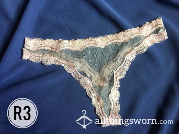 S**y Pink Grey See Through Lace Thongs